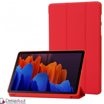 Smart soft dirbtinės odos dėklas - raudonas (Samsung Tab S7 (T870/T875)/Tab S8 (SM-X706) 